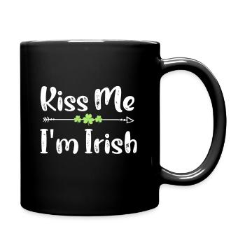 Embrasse-moi Je suis irlandais Drôle de professeur St Patrick - Mug uni - noir - Droite