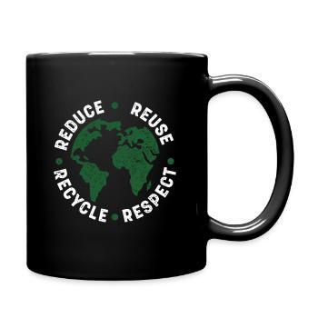Tag der Erde, Tag der Lehrer-Umwelt - Tasse einfarbig - Schwarz - Rechts