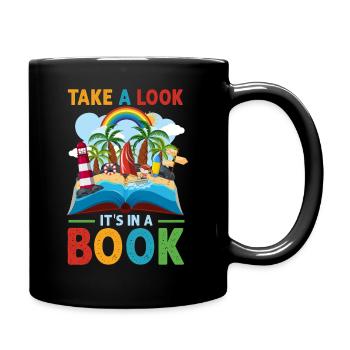 Jetez un coup d’œil C’est dans un rat de bibliothèque de lecture de livre - Mug uni - noir - Droite