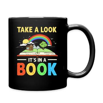 Jetez un coup d’œil C’est dans un rat de bibliothèque de lecture de livre - Mug uni - noir - Droite