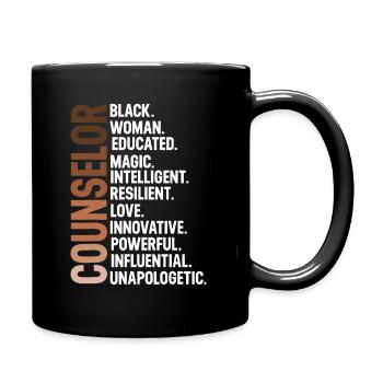 Ich bin ein schwarzer Ratgeber Afro, Black History Month - Tasse einfarbig - Schwarz - Rechts