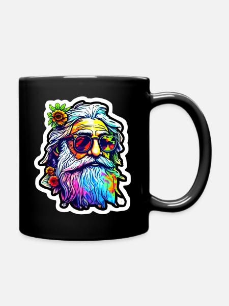 Hippie Grandpa - Tasse einfarbig - Schwarz