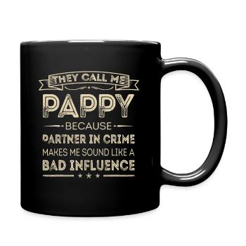 Männer Sie nennen mich Papa, weil Partner in Crime - Tasse einfarbig - Schwarz - Rechts