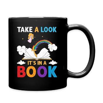 Jetez un coup d’œil C’est dans un rat de bibliothèque de lecture de livre - Mug uni - noir - Droite