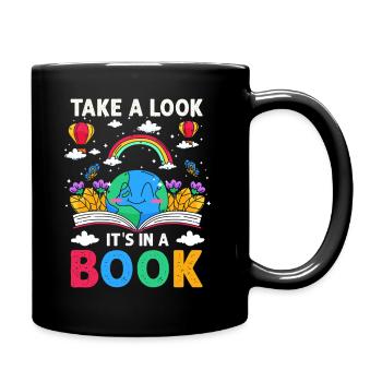 Jetez un coup d’œil C’est dans un rat de bibliothèque de lecture de livre - Mug uni - noir - Droite