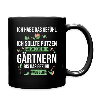 Gartenarbeit Hobbygärtner Garten Gärtner - Tasse einfarbig - Schwarz - Rechts