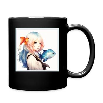 Anime Girl Japanese Aesthetic Anime Gift - Full Colour Mug - black - Right