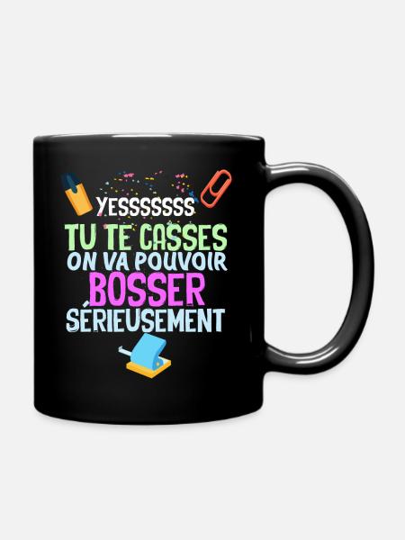 Yeeees Tu Te Casses Cadeau Départ Collègue - Mug uni - noir