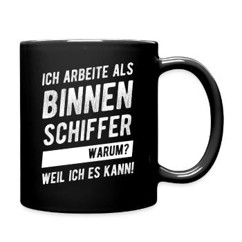Binnenschiffer Binnenschifffahrt Prüfung Bestanden - Tasse einfarbig - Schwarz - Rechts
