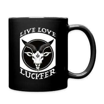 Occult Demon Lucifer goat gift idea - Full Colour Mug - black - Right