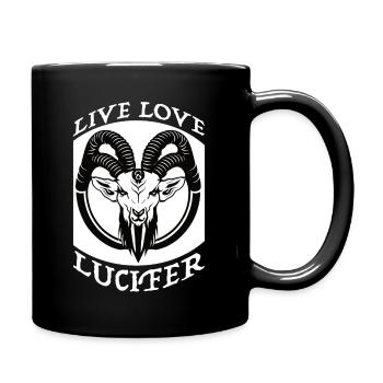 Occult Demon Lucifer goat gift idea - Full Colour Mug - black - Right