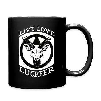 Occult Demon Lucifer goat gift idea - Full Colour Mug - black - Right