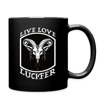 Occult Demon Lucifer goat gift idea - Full Colour Mug - black - Right
