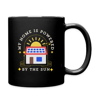 Mein Zuhause wird von der Sonne angetrieben - Tasse einfarbig - Schwarz - Rechts