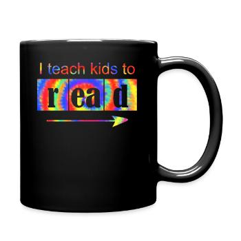 I Teach Kids To Read Science Teachers Reading - Full Colour Mug - black - Right