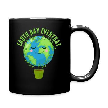 Tag der Erde Tägliches Umweltbewusstsein - Tasse einfarbig - Schwarz - Rechts