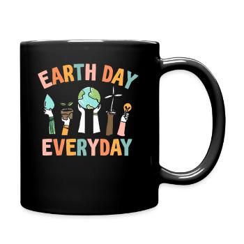 Tag der Erde Tägliches Umweltbewusstsein - Tasse einfarbig - Schwarz - Rechts