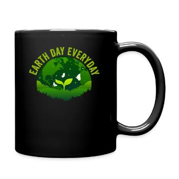 Tag der Erde Tägliches Umweltbewusstsein - Tasse einfarbig - Schwarz - Rechts