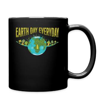 Tag der Erde Tägliches Umweltbewusstsein - Tasse einfarbig - Schwarz - Rechts
