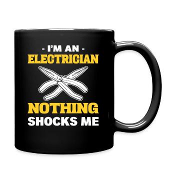Funny Electrician Electrical Expert - Full Colour Mug - black - Right
