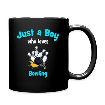 Bowling for Boys | Kids Bowling - Full Colour Mug - black - Right