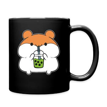 Boba Sippin Hamster Boba Tea Lover - Full Colour Mug - black - Right