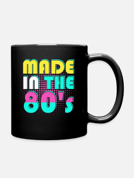 80er Die Musik der 80er - Tasse einfarbig - Schwarz
