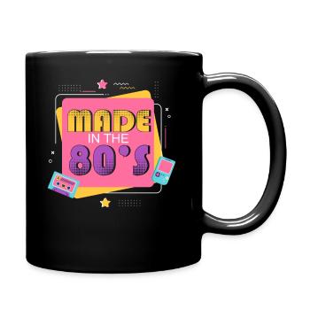80er Die Musik der 80er - Tasse einfarbig - Schwarz - Rechts
