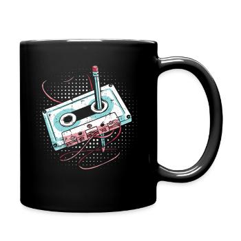 80er Jahre Kassette 1990er Bleistift Wickelkassette - Tasse einfarbig - Schwarz - Rechts
