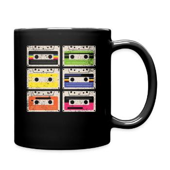 80er Jahre Kassette 1990er Bleistift Wickelkassette - Tasse einfarbig - Schwarz - Rechts
