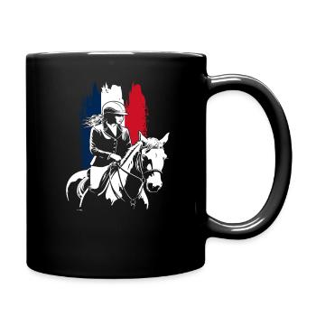 Cavalier & Cheval | Fille de cheval | Cavaliers de dressage - Mug uni - noir - Droite