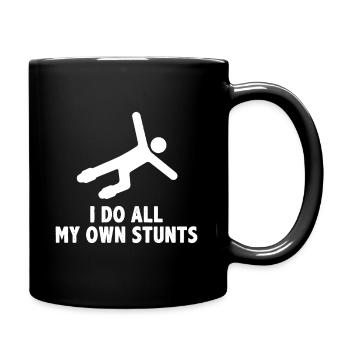 Ich mache alle meine Stunts selbst - Tasse einfarbig - Schwarz - Rechts