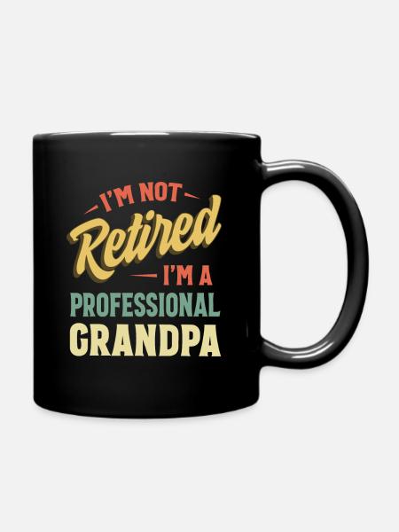 Lustiger Vatertag Opa im Ruhestand - Tasse einfarbig - Schwarz