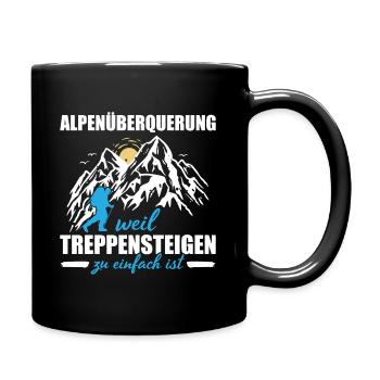 Alpenüberquerung Für Alpenüberquerer Wanderin Wand - Tasse einfarbig - Schwarz - Rechts