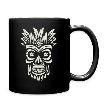 Tribal Tiki Maori Masque Polynésien Rétro Polynésien - Mug uni - noir - Droite