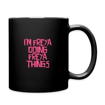 I'm Freya doing Freya things - Full Colour Mug - black - Right