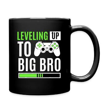 Stufenaufstieg zu Big Bro Gamer Baby Ankündigung - Tasse einfarbig - Schwarz - Rechts