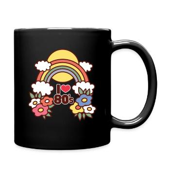 I Love the 80s Eighties Rainbow Cartoon - Full Colour Mug - black - Right