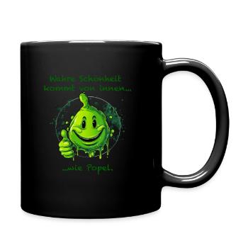Wahre Schönheit kommt von innen. - Tasse einfarbig - Schwarz - Rechts