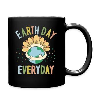 Tag der Erde Tägliches Umweltbewusstsein - Tasse einfarbig - Schwarz - Rechts