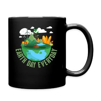 Tag der Erde Tägliches Umweltbewusstsein - Tasse einfarbig - Schwarz - Rechts