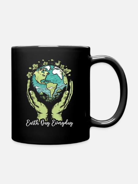 Tag der Erde Tägliches Umweltbewusstsein - Tasse einfarbig - Schwarz