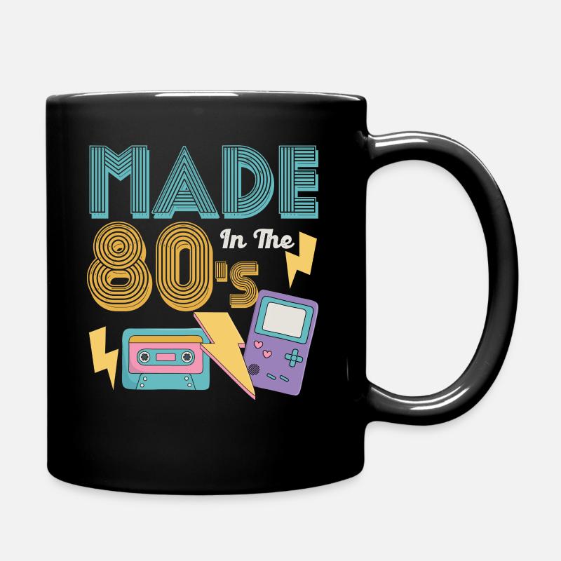 80er Die Musik der 80er - Tasse einfarbig - Schwarz