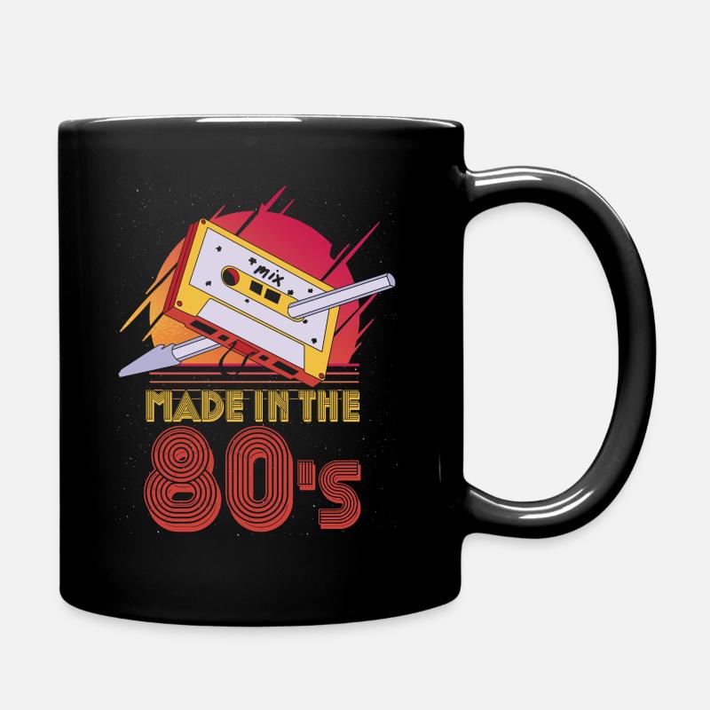 80er Die Musik der 80er - Tasse einfarbig - Schwarz