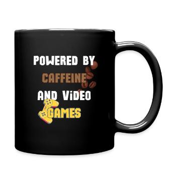 Powered by Caffeine and Video Games - Full Colour Mug - black - Right