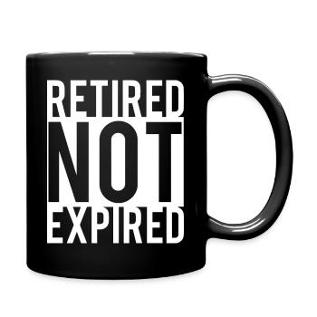 Retired Not Expired Funny - Full Colour Mug - black - Right