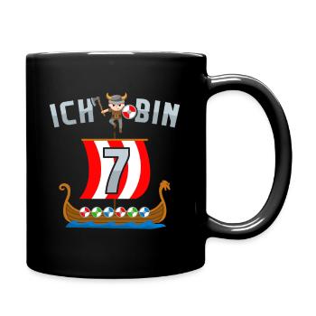 Nordmänner Barbaren 6. Geburtstag Wikinger - Tasse einfarbig - Schwarz - Rechts