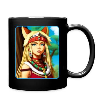 Cooles Anime Manga Girl Comic Style - Tasse einfarbig - Schwarz - Rechts