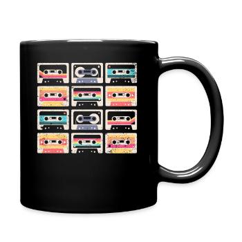 80er Jahre Kassette 1990er Bleistift Wickelkassette - Tasse einfarbig - Schwarz - Rechts