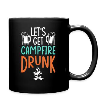 Wir Betrinken Uns Am Lagerfeuer - Tasse einfarbig - Schwarz - Rechts